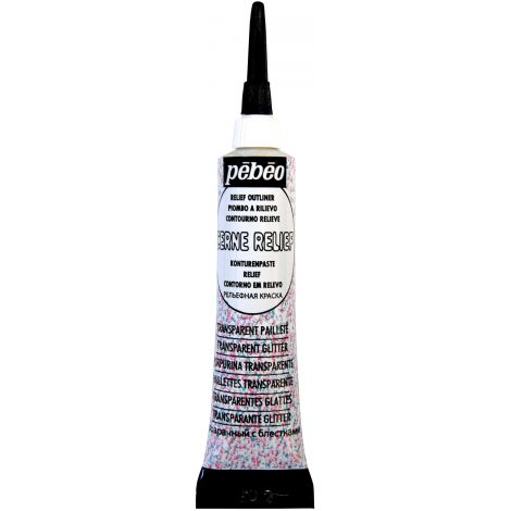 Konturówka do szkła/ceramiki Pebeo Cerne Relief 20ml, Transparentna Brokatowa/Transparent Glitter